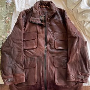 Brown leather jacket